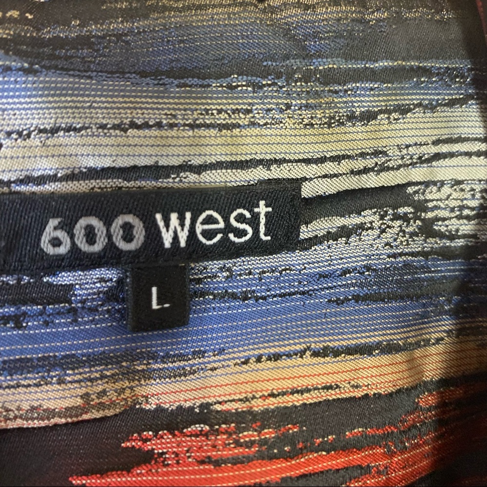600 West‎ Striped Jacquard Multi Color Jacket Large - Picture 2 of 6